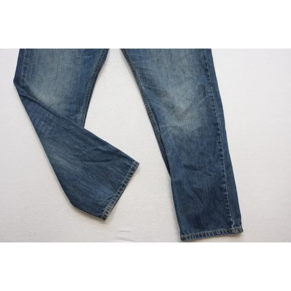 Levi's 505 Regular Fit Straight Blue Rugged Denim Jeans Mens Size 40‎ x 30